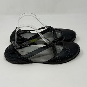 Ahnu Karma Slip On Mary Jane Shoes Womens 9 Black Leather Casual Yoga Flats
